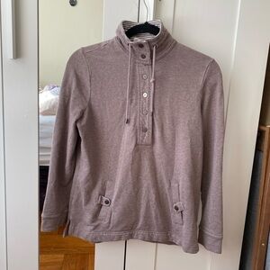 Banana Republic Heather Gray Striped Pullover - Small